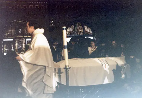 Rudy Lozano's funeral at St. Pius V Church, Pilsen, June 1983