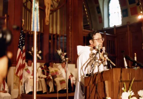 Rudy Lozano's funeral at St. Pius V Church, Pilsen, June 1983