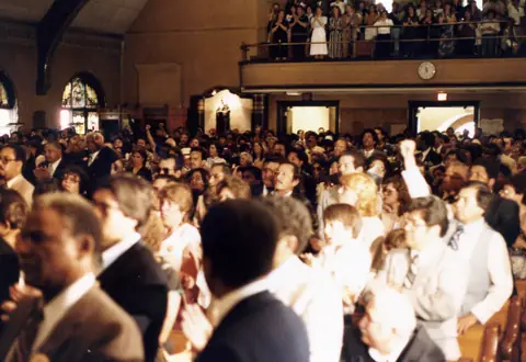 Rudy Lozano's funeral at St. Pius V Church, Pilsen, June 1983